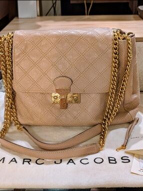 Marc Jacobs Quilted Leather Shoulder Bag in Blush w/ Gold Chain 2011